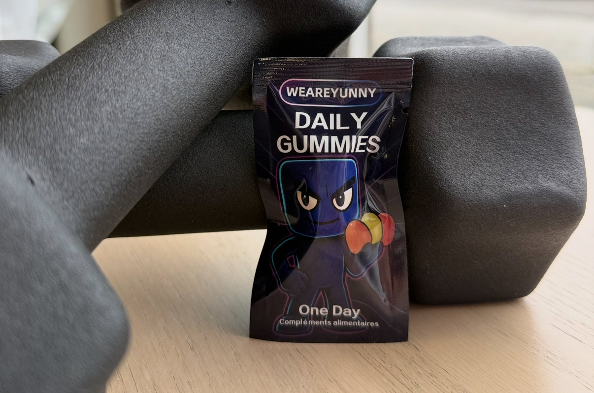 Les gummies Weareyunny, c’est un mélange de goût, de bien-être, d’art et de proximité humaine — une marque nouvelle génération, qui ne vend pas juste des produits, mais un état d’esprit