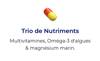 Chaque sachet WeAreYunny contient 3 gummies différents, chacun avec un goût unique et un rôle précis :
	•	Oméga-3 : pour le cerveau, la concentration et la performance.
	•	Multivitamines : pour l’énergie et l’immunité.
	•	Magnésium : pour le stress, le sommeil et la récupération.

Un sachet = ta cure complète de la journée.
Simple. Fun. Efficace. Plus aucune gélule.
