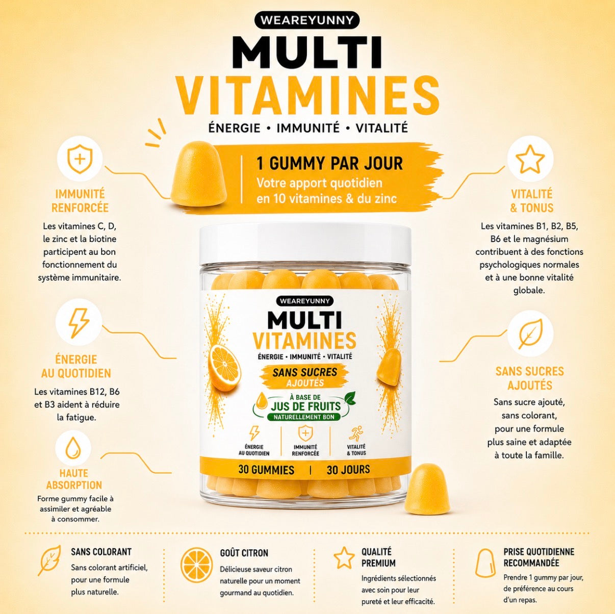 Multivitamines + Zinc 30 gummies