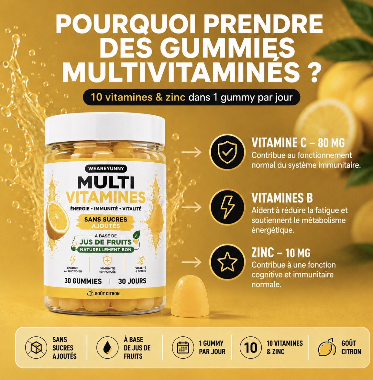 Multivitamines + Zinc 30 gummies